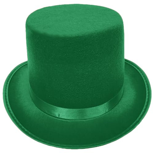 Maxtonser Rollkrempe, hoher Zylinder für Erwachsene, Bowler-Hut, Zaubererhut, Halloween, Party, Hut, Cosplay, Kostüm, Bühnenshow, Kopfbedeckung, Grün, S