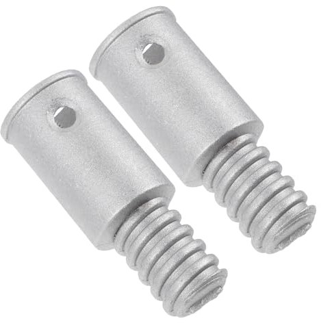 minkissy 2pcs Broom Handle Threaded End Replacement for Poles Cleaning Tools American Style Metal Threaded Connector for Mop Broom Easy Install Sturdy