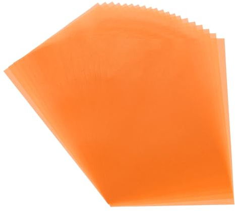 QUARKZMAN 40 Blatt Farbiges Pergamentpapier Orange Transparenz 8,3 x 5,9 | Bedruckbares Pergamentpapier, Durchsichtige Pergamentblätter, Für Hochzeitseinladungen Tintenstrahl Laserdrucker