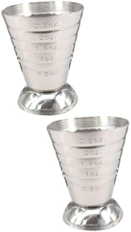 Alipis Pcs Multi-use Measuring Cup Jigger Bar Shot Cup in Stainless Steel Ounce Ml Markings Tapered Design Quantity Rings Inside