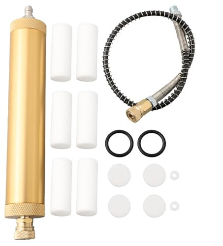 HpLive 30Mpa 4500PSI PCP Compressor Oil Water Separator High Pressure Air Pump Filter Set with 1 Oil Water Separator, 1 x High Pressure Hose, 6 Filter Elements, 2 O-Rings
