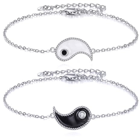 YFN Yin Yang Passende Armband Sterling Silber Paare Armband Bff Freundschafts Schmuck Geschenke für Paare