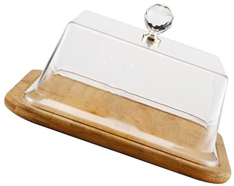 Iuhtrb Soporte para tartas con tapa acrílica, diseño cuadrado para postres y más