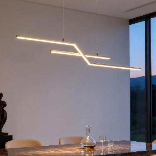 doporro Lámpara Colgante LED 18W, Dorado, CCT 3000K/4000K/6000K Regulable, RA≥90, Acabado Pintura al Horno de Alta Temperatura, Luz Suave Para Cocina, Comedor, Cafetería 7085