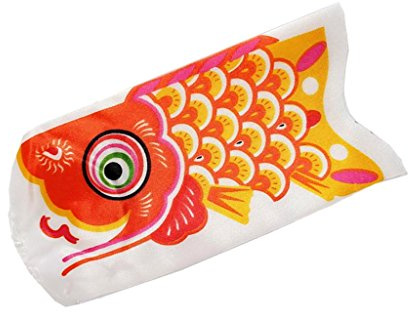 KBOLAE Japanischer dekorativer Windsack, Karpfenflagge, Koi Nobori, Segelfisch, 15 cm, Orange
