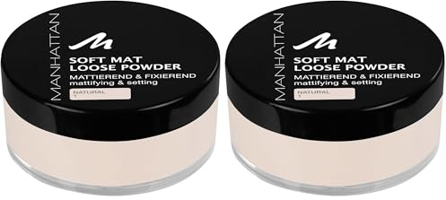 Manhattan Soft Mat Loose Powder, Loses Puder zum Mattieren und Baken des Teints, Farbe Natural 1, 1 x 20g | 20 g (2er Pack)
