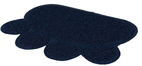 Trixie 40383 Vorleger für Katzentoiletten, Pfote, PVC, 60 × 45 cm, dunkelblau
