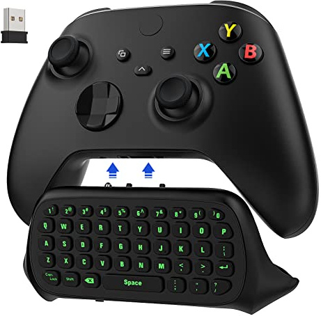 MoKo Green Backlight Keyboard for Xbox One Controller, Black