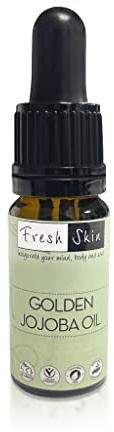 Freshskin Golden Jojoba Oil 10ml - Pure Unrefined Cold Pressed | 100% natural, unrefined jojoba oil suitable for skin, hair, and nails. Cruelty-free and vegan-friendly.