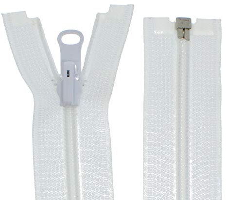 zipworld Wende - Reißverschluss Kunststoff Spiral teilbar 5-6mm WPS Weiss - 101 (97cm)