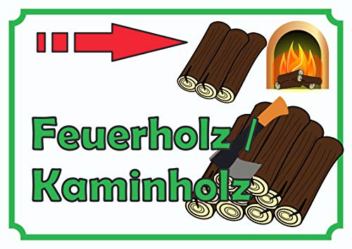 HB-Druck Verkaufsschild Schild Feuerholz rechts A5 Rückseite selbstklebend