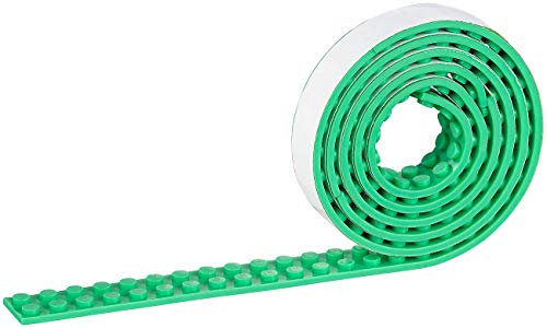 infactory Klemmbaustein-Tape: Selbstklebendes Spielbaustein-Tape für gängige Systeme, 1 m, grün (Spielbaustein-Band, Spielzeug, Spielsachen)