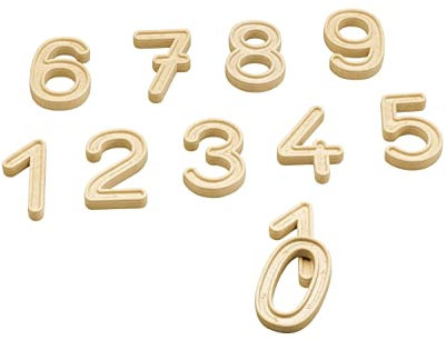 Wissner aktiv lernen R80000.IMP - RE Wood Ziffernsatz aus 11 Ziffern, mit den Zahlen von 1 bis 10, je 7 cm hoch und 1 cm dick, 15 x 15 x 3 cm