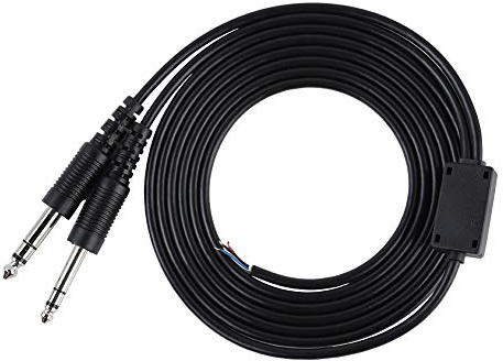 Denash 2m / 2.2yd DIY-Ersatzkabel für Aviation Headphone Headset Flugzeug 1/4 '' Dual-GA-Stecker