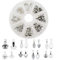 Julie Wang 120 pcs Mixed Glue on Bail Charm Pendants Anchor Design for Necklace Bracelet Jewelry Making Silver Color 8 Styles