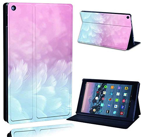FINDING CASE Fit Amazon Fire HD 10 (9th gen 2019) alexa Leather Cover - PU Flip Leather Smart Lightweight Shell Stand Cover Case for Fire HD 10 (9th gen 2019) alexa (soft touch feather)