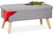 Relaxdays Sitzbank mit Stauraum, gepolsterte Truhenbank, modern, Holzbeine, Stoffbezug, HxBxT: 39 x 77 x 39 cm, hellgrau