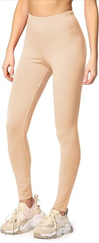Merry Style Leggings Damen Baumwolle für das ganze Jahr Bequeme Leggings Blickdicht Damen Ideal für Yoga Sport Gym und Freizeit MS10-198 (Nude,4XL)