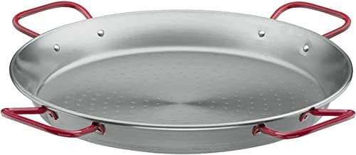 Suinga Paellera Clásica de Acero 4 Asas 90 cm para 50 Raciones | Paellera Grande, gris