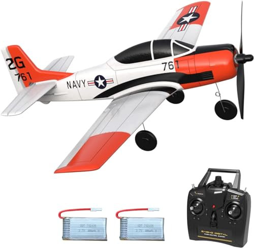 VOLANTEXRC RC Avion, 4CH Avion télécommandé T28 Trojan RTF avec Système de Stabilisation Xpilot pour débutants, Enfants et Adultes (761-9 RTF)