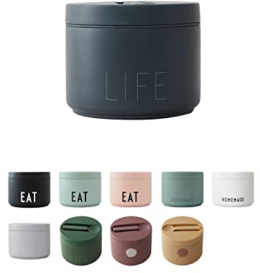 Design Letters Thermobehälter für Essen blau | 330 ml | Isolierte Brotdose aus Edelstahl | BPA-frei |Thermo essensbehälter ideal für Kinder und Erwachsene unterwegs, für warme und kalte Speisen