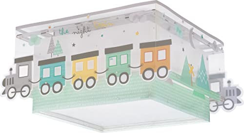 Dalber Deckenlampe kinderzimmer, Deckenleuchte für Kinder The Night Train Zug, Deckenlampe Kinderzimmer, 63536, E27