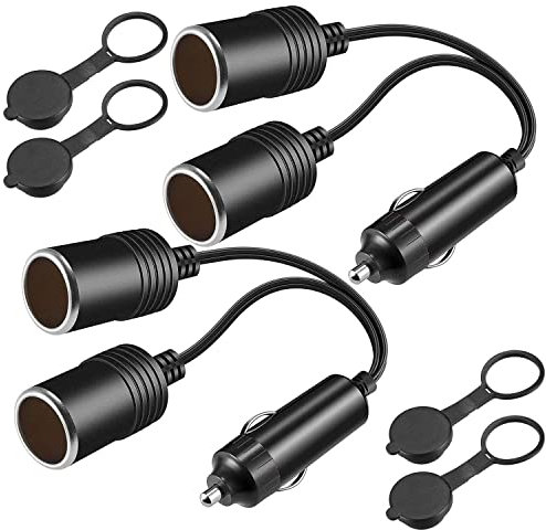 RUNCCI-YUN 2Pcs 12 V/24 V Divisor Encendedor de Cigarrillos,Cable de Extensión para Mechero de Coche, Toma de Mechero para Coche 1 a 2 Enchufe de Encendedor 2 vías Toma de Mechero para Coche Dual