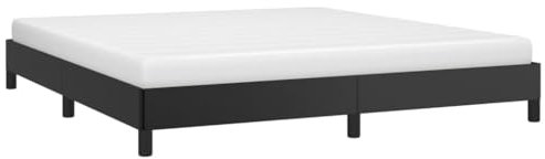 vidaXL Polsterbett Bett Kunstlederbett Doppelbett Bettgestell Bettrahmen Lattenrost Schlafzimmerbett Schlafzimmermöbel Schwarz 180x200cm Kunstleder