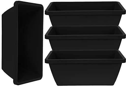 Alipis 4pièces Jardinières Rectangulaires Plastique avec Saucers Pots De Fleurs pour Légumes Et Plantes pour Balcon Et Décoration Intérieur