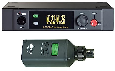 Mipro ACT-5802 - Ricevitore digitale wireless a 2 canali 5,8 GHz + TA-58 trasmettitore per microfono