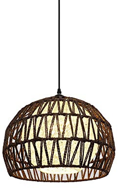 MODEBHD 1-Light Home Creative Rural Style Bamboo Pendant Lighting Chinese Ball Shape Hand Woven Rattan Hanging Lamp Adjustable Cord Chandelier Energy Saving Lighting Fixtures Pendant lamp