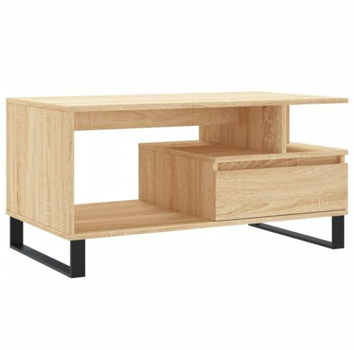 vidaXL Couchtisch, Sofatisch für Wohnzimmer, Wohnzimmertisch mit viel Stauraum, Beistelltisch Kaffeetisch Wohnzimmermöbel, Sonoma Eiche Holzwerkstoff