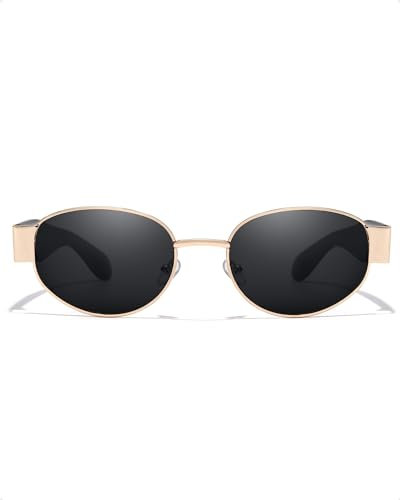 Enafad Retro Sonnenbrille Damen Herren Oval Metal Classic UV400 Schutz Sonnenbrillen