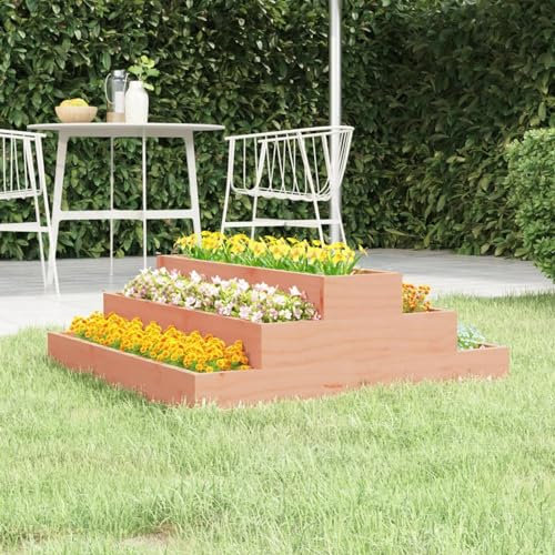 ARKEM Jardinière 80x80x27 cm Bois de Douglas Massif,Jardiniere sur Pieds,Jardiniere Terrasse
