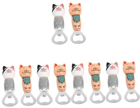 Alipis 10 Pezzi apribottiglie gatto in legno luce light lux magneti da frigo per gatti arredamento in metallo apriscatole adesivi adesivo magnetico per apribottiglie da parete