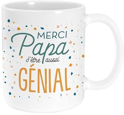 DECOHO Mug en céramique Merci Papa d'être aussi génial, 33 cl
