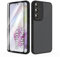 SMYTU Cover per Samsung Galaxy A35 5G 6,6 Pollici con Vetro Temperato,Custodia Opaca Hard PC Glassata Traslucida Retro Resistente ai Graffi Silicone Antiurto Protettiva Case - Nero