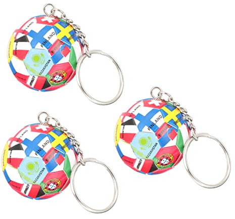 BELLIFFY 3stücke Fußball Schlüsselanhänger Fußball Souvenir Für Fans Dekorativer Anhänger Für Taschen Und Rucksäcke Für Fußballliebhaber