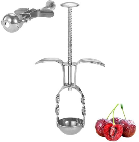 Uhngw Roter Dattelentkerner | Handlicher Obstentkerner aus Edelstahl, Weißdornentkerner, multifunktionaler Entkerner für Kirsche, Jujube, rote Datteln