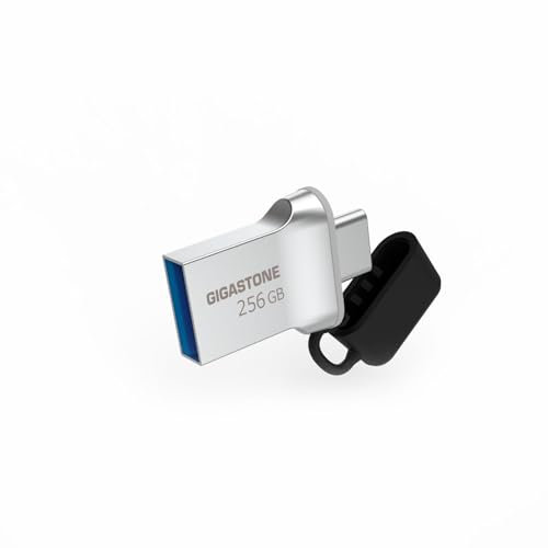 GIGASTONE Z50 256 Go, Dual OTG 2-en-1 Clé USB, USB 3.2 Gen 1, Connecteurs Type C et Type A, Design Métal, Durable, Compatible USB 2.0/3.0/3.1