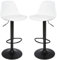 HUOLE Lot de 2 Tabourets de Bar avec Dossier et Repose-Pieds，Réglable en Hauteur et Rotative à 360°,Chaises de Bar Cuisine en Plastique，Robuste et Ultra Silencieux-2pc-B Blanc Pur