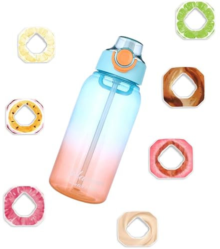 Water Bottle Original Set, Water Bottle 1000 ml Starter Set 0 Sugar Water Bottle with 7 Flavour Capsules for a Refreshing Drinking Experience Sport Original Set (A)