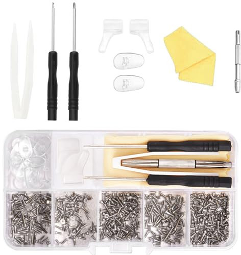 500 PCS Glasses Repair Kit - Comprehensive Glasses Screws Repair Tool Set with Nut Screws Assortment, Tweezer, and Precision Screwdriver for Eyeglasses, Sunglasses, Watches, and Small Electronics