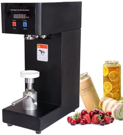 5pcs/Min Can Sealing Machine Can Sealer, Tea Tin Can Bottle Sealing Machine, Electric Bottle Pop Soda Beer Canning Sealer, 5.5 cm/2.2 inch Diameter, Height Adjustable,Black-110V