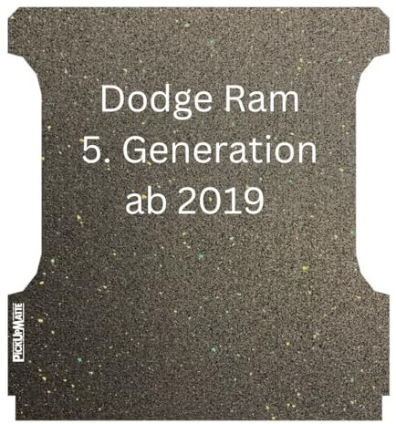 Antirutschmatte Stärke 8mm für Dodge Ram 1500, 5. Generation, ab 2019, 6.4 ft, Blechboden in Wagenfarbe