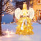 GOPLUS 157cm großer LED Engel im Kleid, beleuchteter Weihnachtsengel warmweiß mit LED-Lichtern, Weihnachtsbeleuchtung Figur Engel für Außen Innen Weihnachten Dekoration