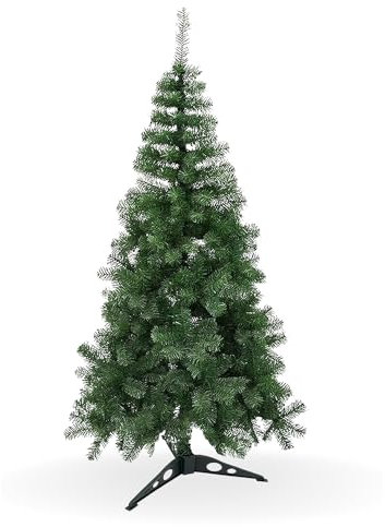 Árbol de Navidad 120cm. Árbol Navideño Artificial de PVC. Árbol de Navidad Desmontable con Soporte para Hogar. Decoración de Navidad. Fácil Montaje, Ligero, Compacto, Resistente, Ignífugo.