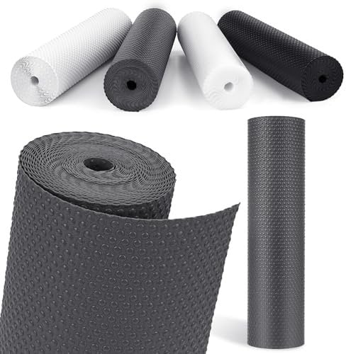 MooiFun Drawer Liners, Waterproof Shelf Liner, Anti-Slip Non-Adhesive BPA Free Kitchen Cupboard Cabinet Liner Refridge Fridge Mats Sink Protector Strong Durable for Home (Grey/50cm x 610cm)