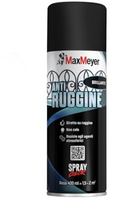 MAXMEYER Spray Antiruggine Brillante R9005 Nero 0.400 L