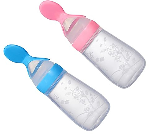 GLSTOY Futterspender Flaschen Für Reisbrei Und Brei 125ml Fütterungsflaschen Pink Und Ideal Für Die Ernährung Von Kleinkindern